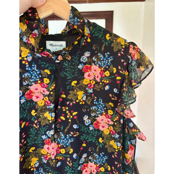 No.6 X Madewell Beacon Silk Dress in Garden Bouquet- Size 8 - Picture 3 of 6